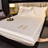 High-end Satin Fitted Sheet with Elastic Band Solid Color Silky Bed Sheet Smooth Non-Slip Mattress Cover Bedspreads Bed Linen