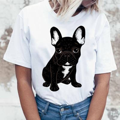French Bulldog T -Shirt Women Female T -Shirt Top Tee Shirts Femme Cartoon Harajuku Kawaii Korean