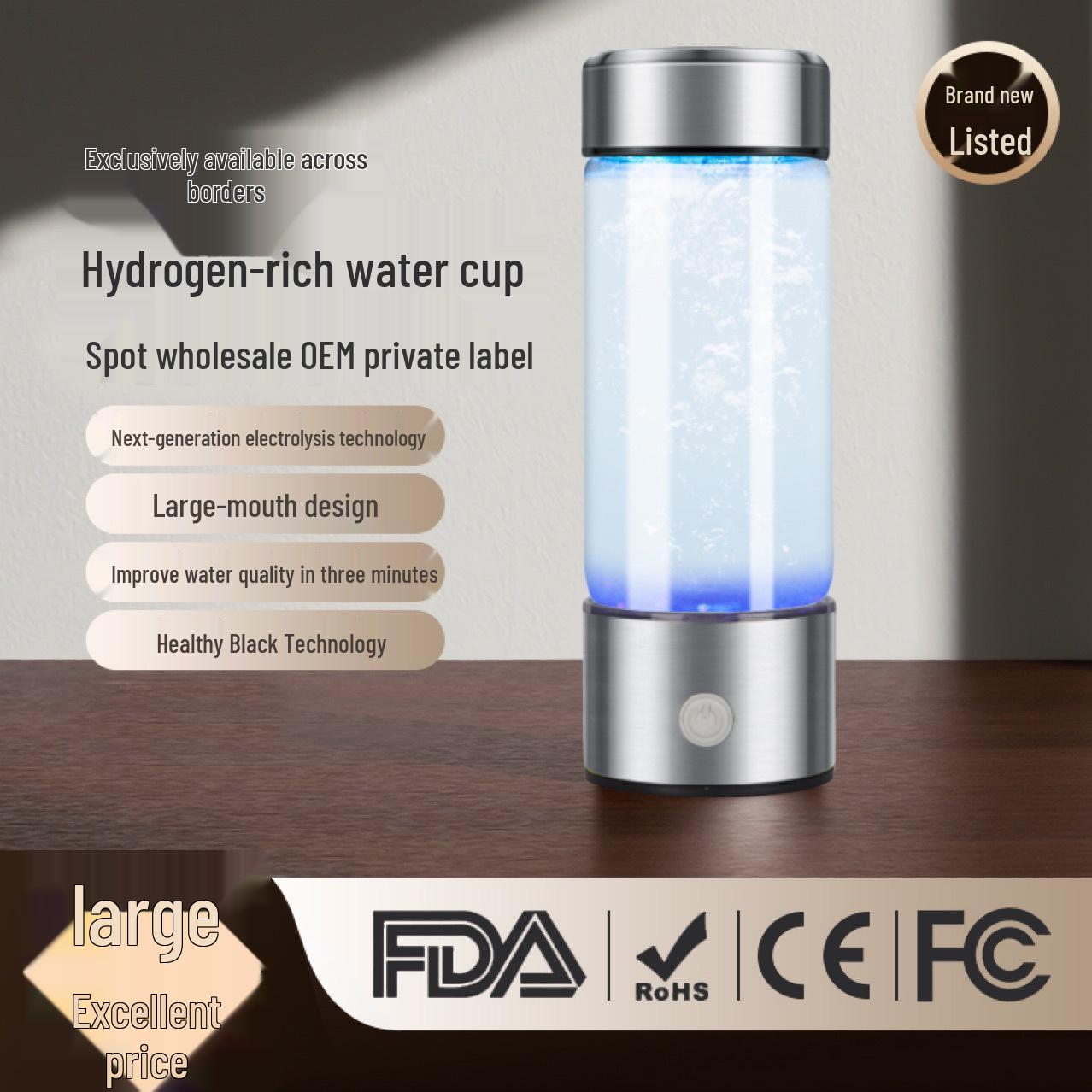5th Gen Hydrogen Water Cup with SPE Hydrogen-Oxygen Separation and Negative Ion Technology for Health. 5th Gen Simple Box серебряный