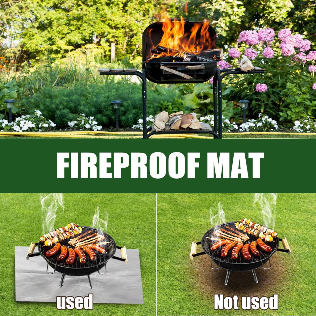 Feuerfeste Matte, Outdoor-Feuerstelle Matte, Grill-Wärmedämmmatte, Feuerstelle Feuerfeste BBQ-Matte, Quadratische Schutzmatte