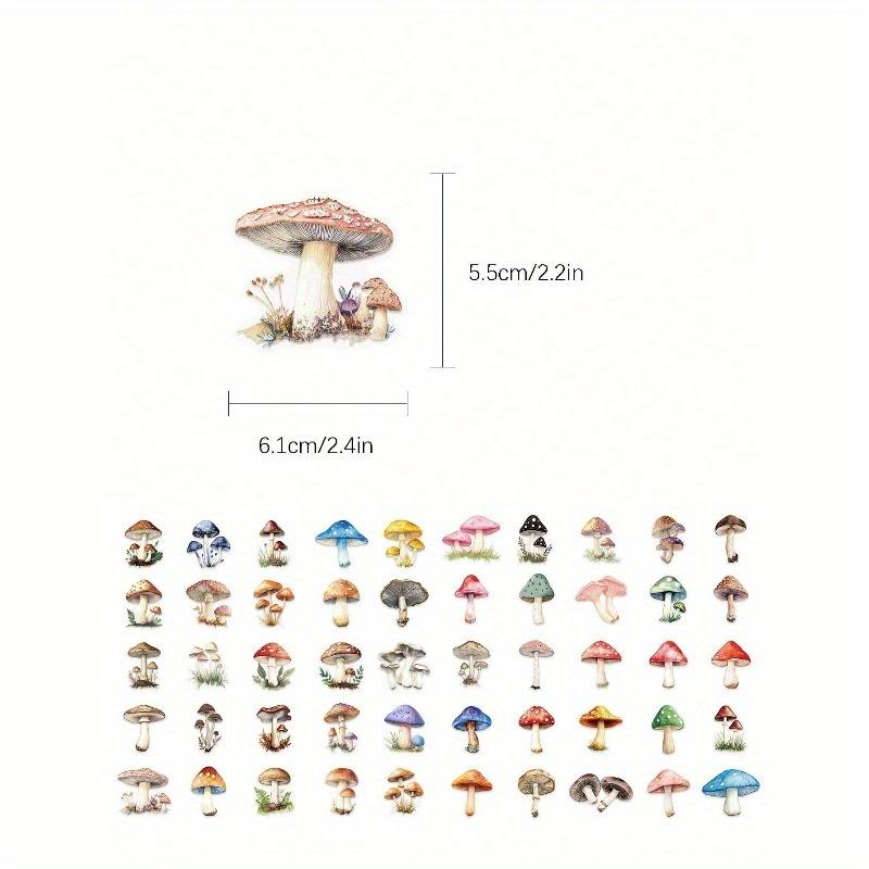50 Stück Retro Pilz Aufkleber Laptop Notizbuch Handyhülle Dekorative Aufkleber Zurück zur Schule