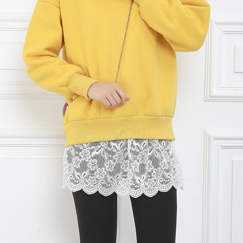 Women Lace Floral Fake Shirt Skirt Blouse Tail Hem Detachable Underskirt Shirt False Mini Skirt Fake Hem Adjustable Fake Top