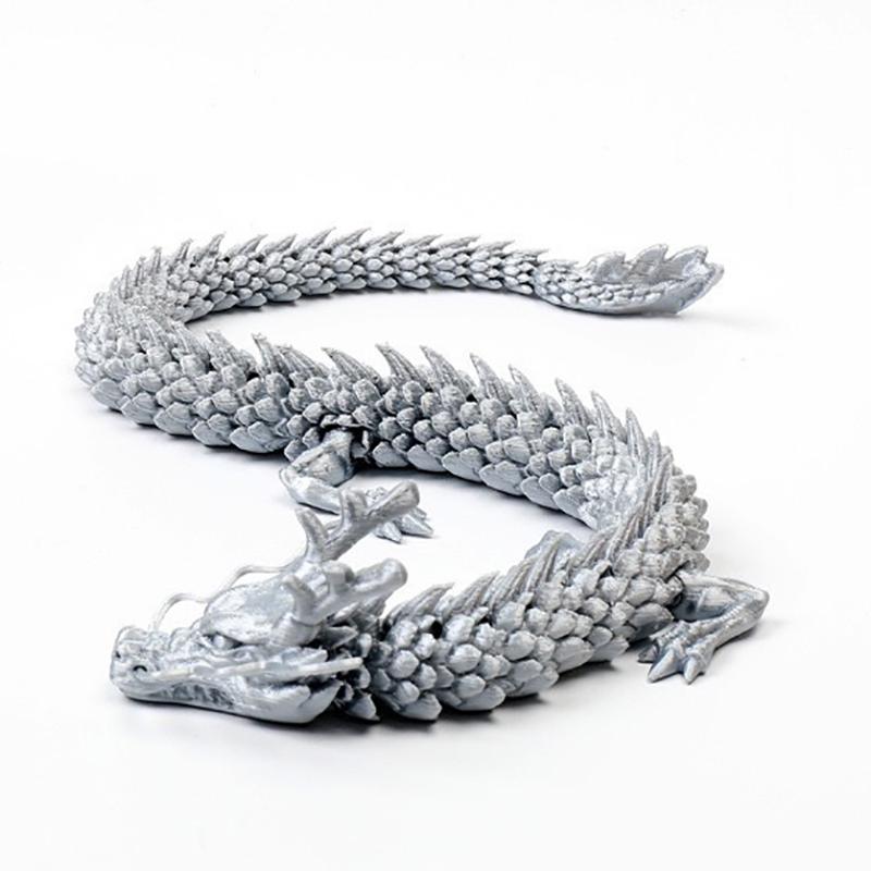 1PC 30/40CM Fish Tank Landscaping Decoration Collection Ornament Movable Jointed Dragon Statue 3D Printed Flexible Realistic