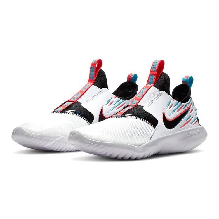 Nike Flex Runner Lightweight Slip-Resistant Shock-Absorbing Durable Breathable Low-Top Kids Running Shoes Kids sneaker White Red Blue CT0732-100