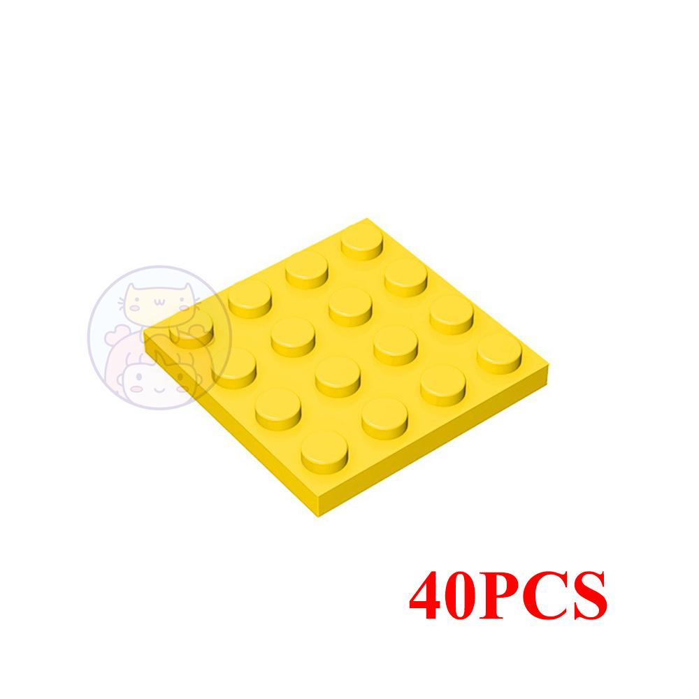 40PCS MOC Assemble Particles 3031 Thin Plate 4x4 Dots Building Blocks Figures Bricks DIY Educational Creative Toy for Kids
