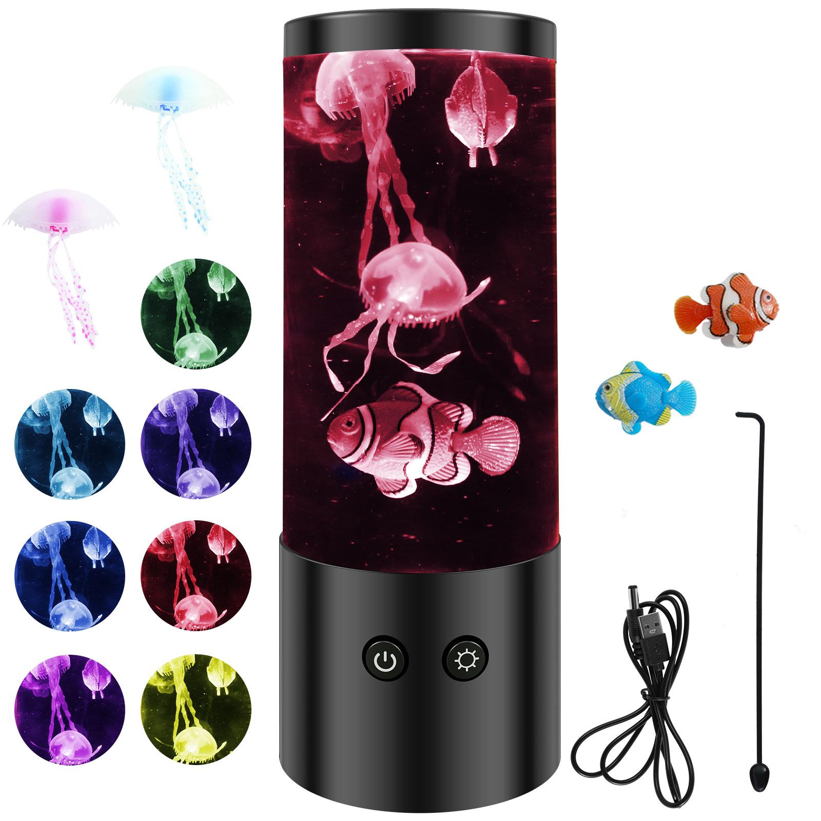 

Rechargeable Jellyfish Lamp Decorative Aquarium Night Light for Home Office Jellyfish Changing Mood Light Jellyfish Lamp чёрный