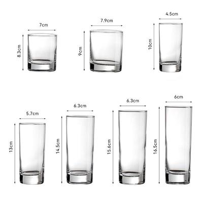 Klarglas-Getränkebecher für Wasser, Saft, Tee oder Milch