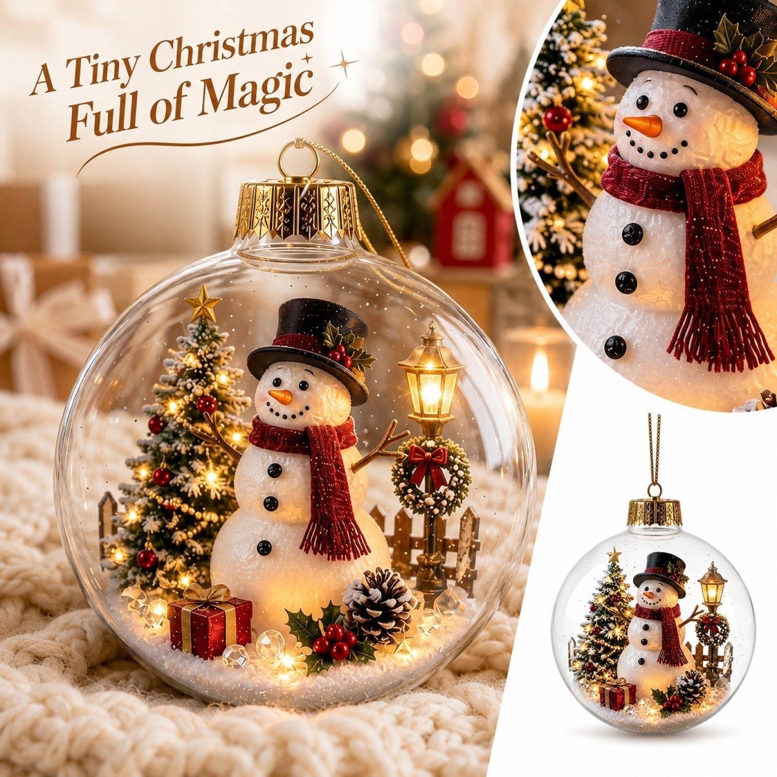 Weihnachtsgeschichte Dekoration mit Lichterkette, Batterien nicht enthalten für Feiertags-Heimdeko One Size brown