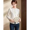D.F.DEAR New Chinese Style Embroidered Frog Button Blouse