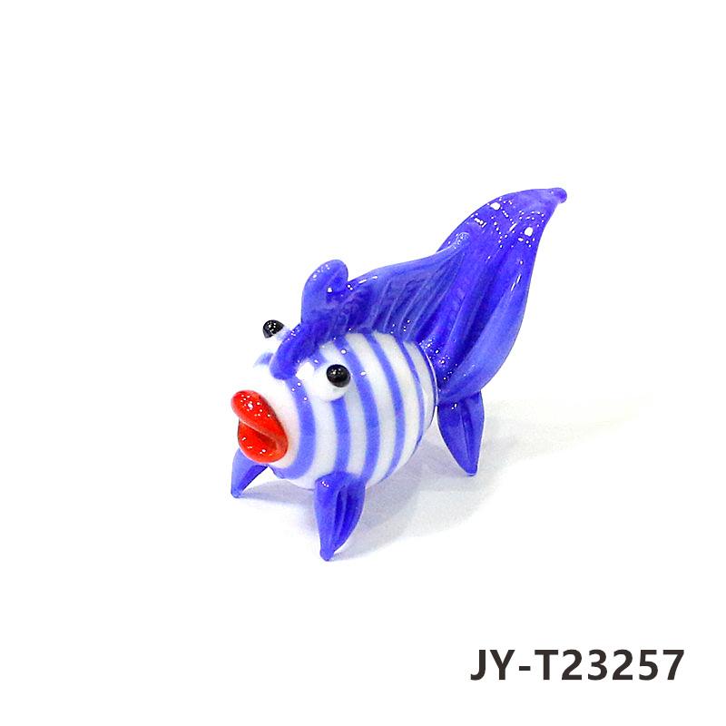 2PCS Custom Cute Goldfish Mini Figurines Glass Pendant Aquarium Decoration Supplies Colorful Tropical Fish Tiny Statue Ornaments