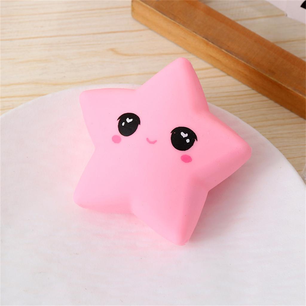 Flour Star Squeezable Toy, TPR Soft Rubber Expression Flour Ball Cartoon Star Children's Stress Relief Toy