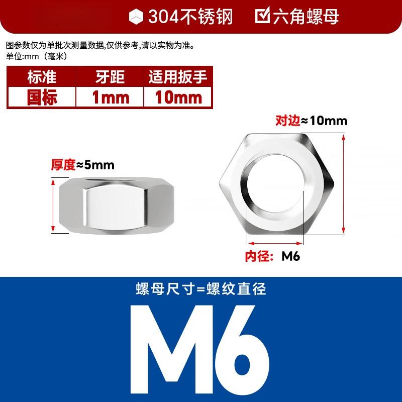 

Iron M6 Hex Nuts, Pack of 300