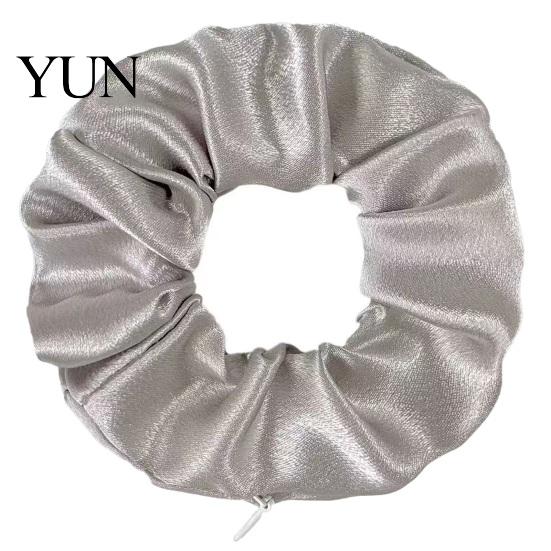 Practical Hair Ties for Small Items Pocket Scrunchies with Hidden Zipper Women, Elastic Tie Multi-functional Storage Keys And Coins, Satin Accessories