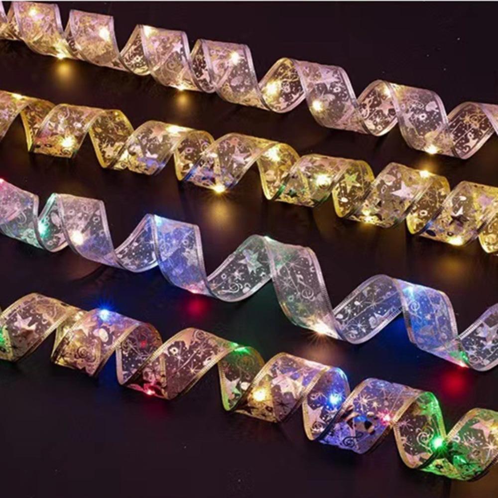 Christmas Decoration LED Ribbon Fairy Lights Christmas Tree Ornaments for Home DIY Bows Light String Navidad New Year 2026