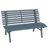 Panca da Giardino Panca Seduta Panca da Parco, Design a Doghe, Resistente alle Intemperie, Alluminio, 123 x 67 x 79 cm, Blu