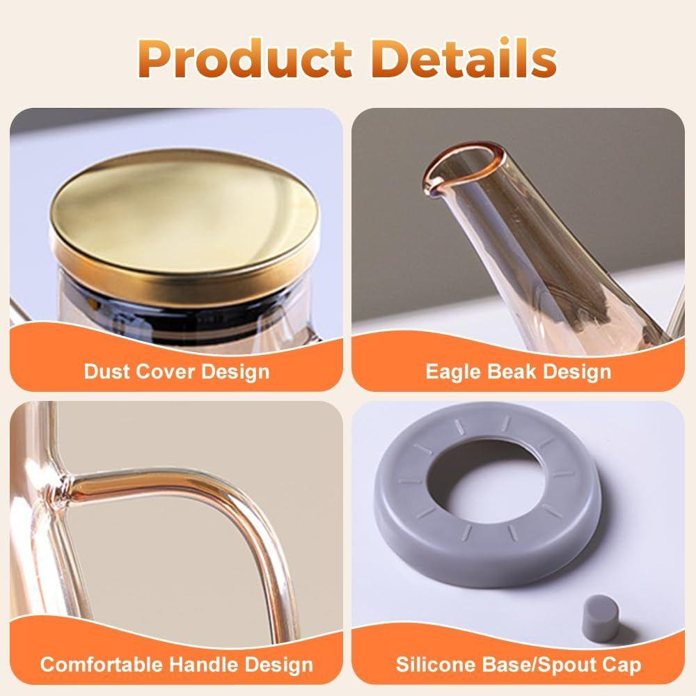 Large Capacity Glass Oil Pot Food-grade Oil Storage Container Oil Dispenser Bottle  Household