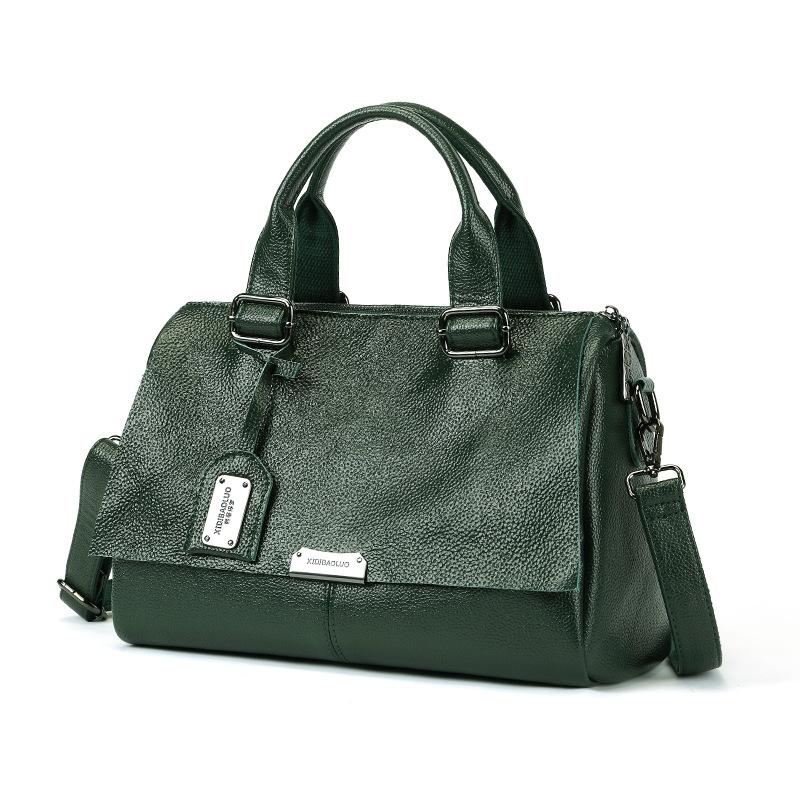 Luksusowa damska skórzana torba na ramię w stylu retro, duża pojemność, damska torba typu crossbody w jednolitym kolorze