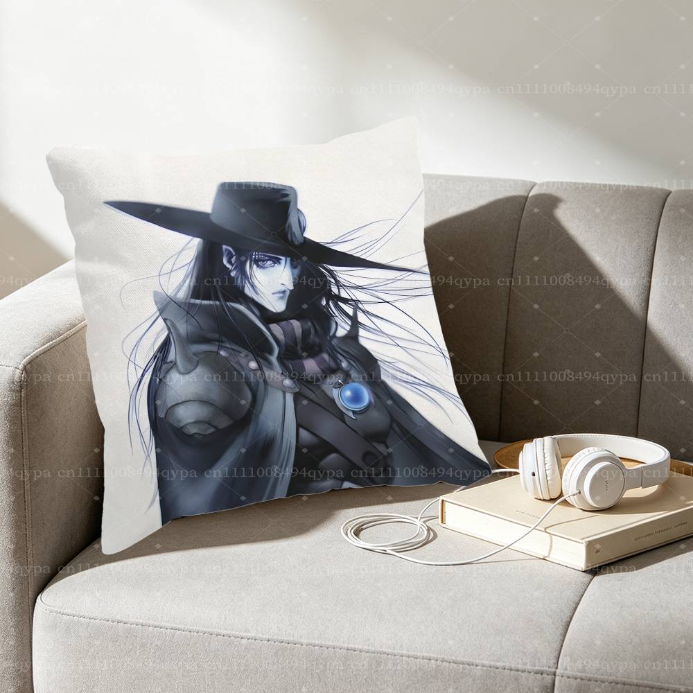 VVampire Hunter D Pillow Case Decorative Throw Pillow Cover Premium Polyester Blend SofaBedCar Decor Washable Covers