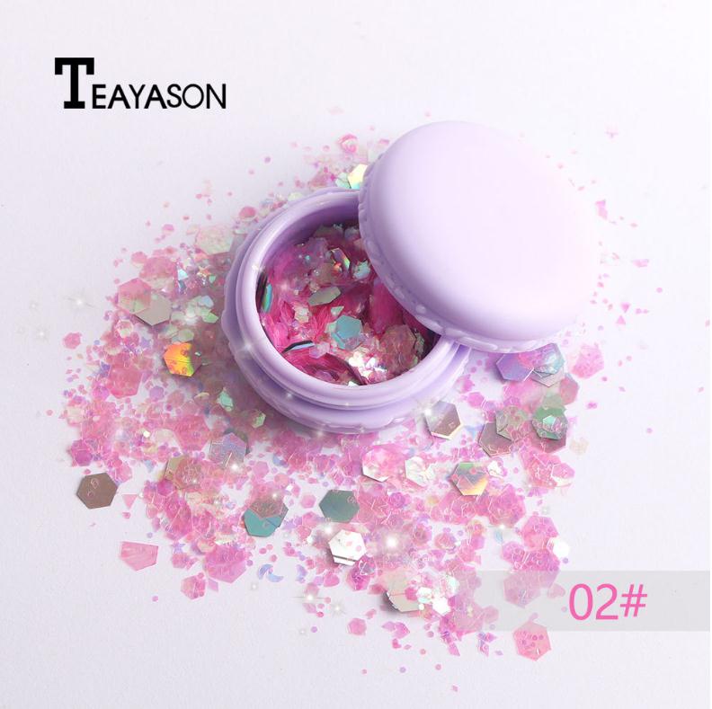 Light Purple  Packaging Laser Sequins Sparkle Powder Makeup Music Festival Party Makeup Look Shimmer and Shine  Body Glitter
