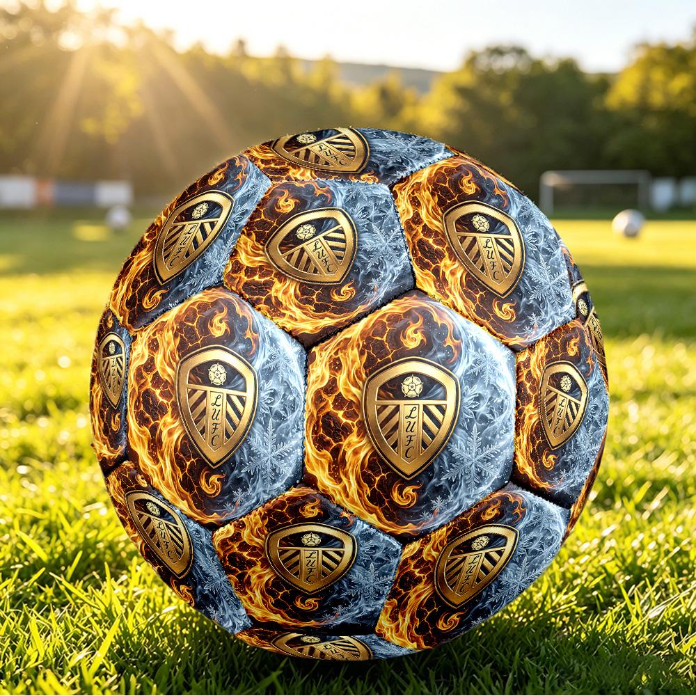 Leeds United FootballPrinted Size 5 Soccer Bball, Anti Slip Adult Match Football Souvenir for Football Fans