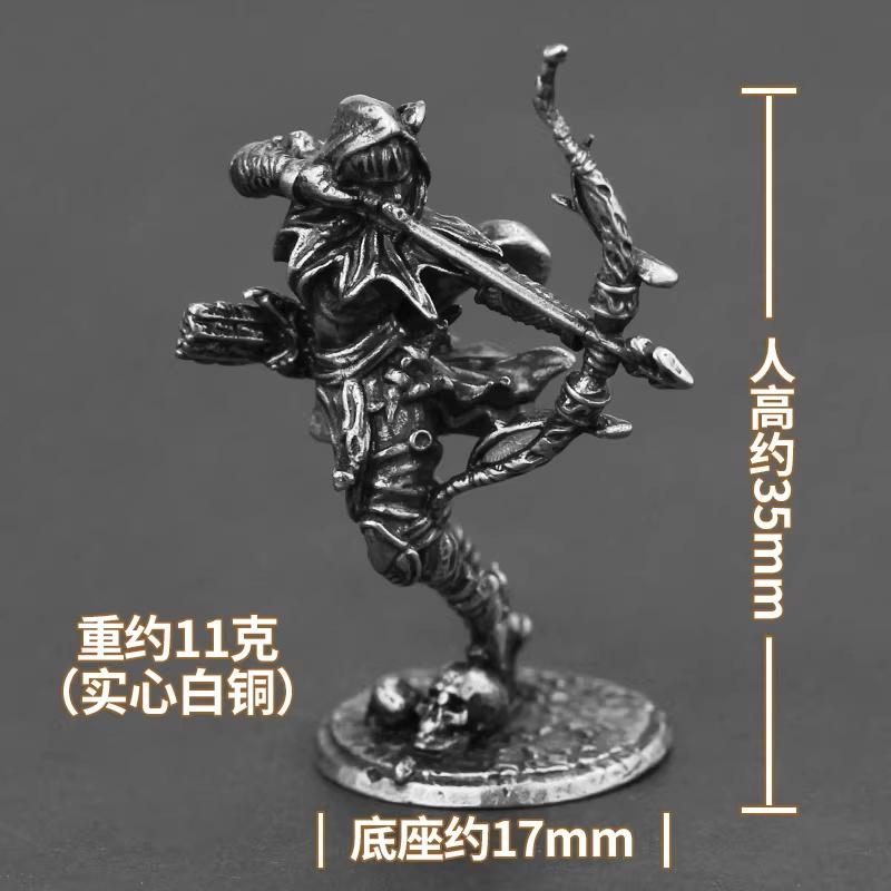 Metal Female Archer Model War Game Figure Desktop Decor Car Interior Ornament Gift for Men Women Paintable Collectibles