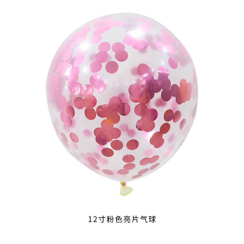 12 Inch Round Sequined Transparent Latex Balloon Birthday Wedding Opening Event Shopping Mall Decoration Party Decoration Supplies
