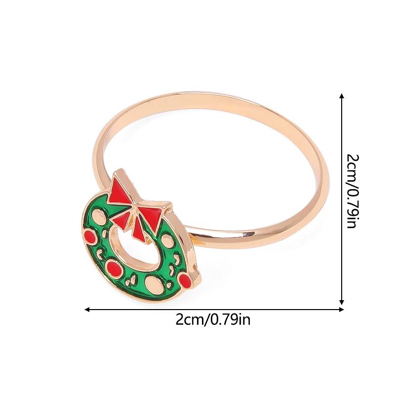 1PC Christmas Aesthetic Napkin Ring Cartoon Alloy Ritual Sense Metal Multi-element Napkin Clasp Creativity Table Setting