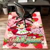 Princess Strawberry Design Area Rug Personalized Name- Non-Slip, Soft & Cozy Floor Mat for Living Room, Office - Indoor/Outdoor Carpet
