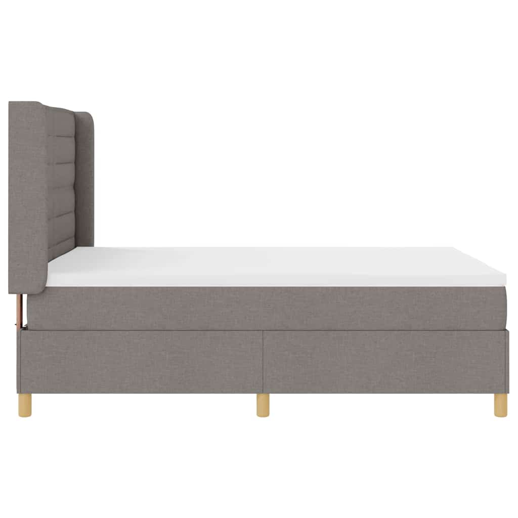Box Spring Bed with Headboard Taupe 160 x 200 cm Fabric