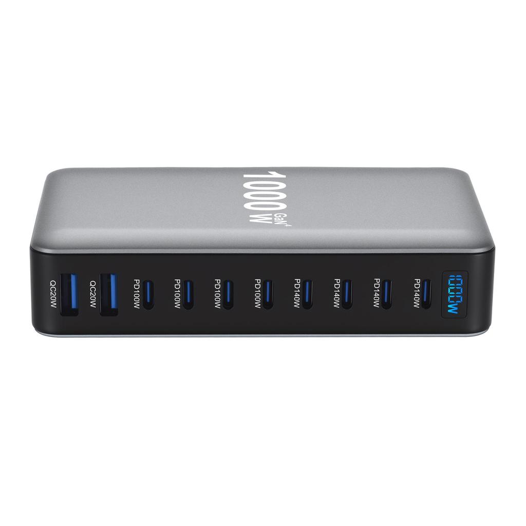 1000W Galliumnitrid PD-Ladegerät: 10-Port Multifunktionsadapter 950W