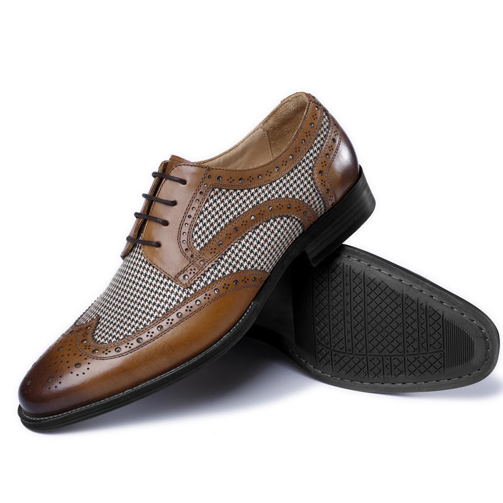 Модные мужские кожаные туфли с ретро-стежкой — фото 5