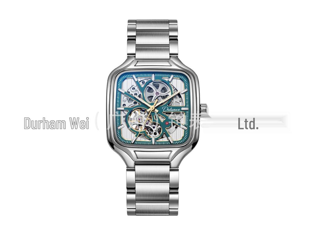 Durham Wei Men's High-End Automatic Mechanical Watch: Waterproof, Luminous, Hollow Design.