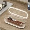 With Draining Tray Cutlery Storage Box Dustproof Flatware Holder Chopstick Organizer  Office