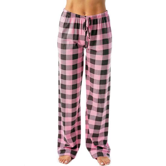 Women Pajama Pants Elastic Drawstring Waist Straight Wide Leg Casual Comfy Stretchy Sleep Bottoms Daily Wear
