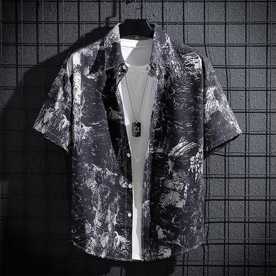 Personality Thin Couple Shirt Men and Women's Short-Sleeved 3D Printed Shirt Casual Beach Clothes New Tops