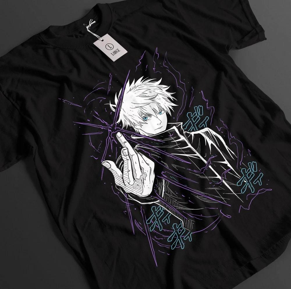 Anime Jujutsu Kaisen Gojo Satoru Purple Skill Graphic Black TShirt Size S4XL S