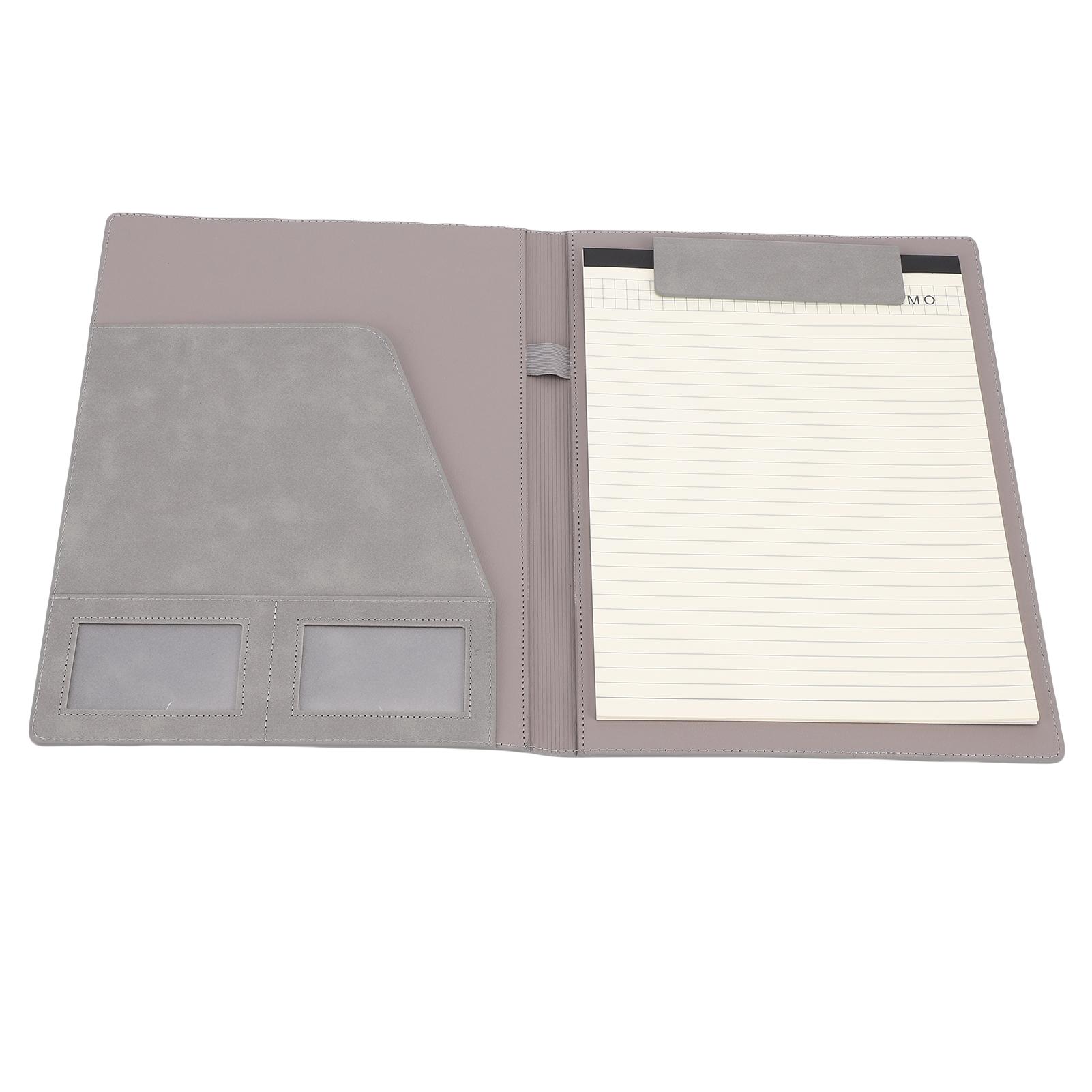 

PU Leather Gray File Folder Portfolio Notepad for Business School 245x330mm