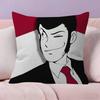 Lupin The Third Anime Double-Sided Printed Pillow Cover Short Plush Suitable Living Rooms Bedrooms Sofas Throw Cushion Cover