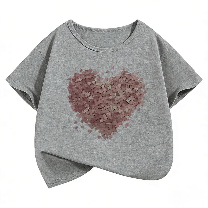 love heart Funny T Shirts fashion short sleeve Kids Children's T-shirt Boys Girls Summer Spring Casual Top Tee Shirt