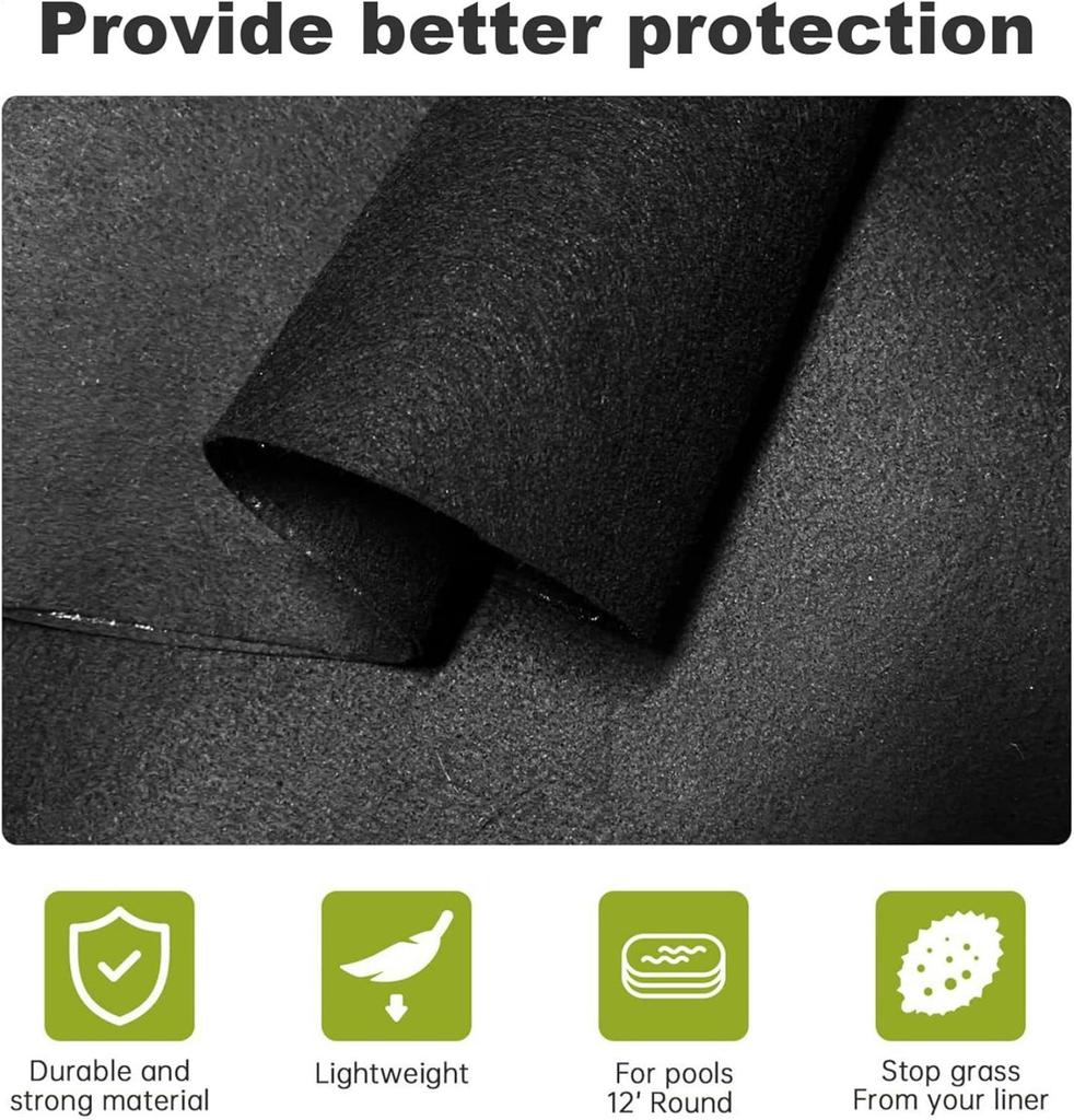 3,7m Durchmesser Runde Wannenmatte Wasserabsorbierend Whirlpool Boden Schutzmatte Wasserdicht Rutschfest Über dem Boden Pool