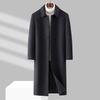 2024 Men's Winter Mid-Length Wool Coat with Detachable Down Liner - Dad Style Outerwear