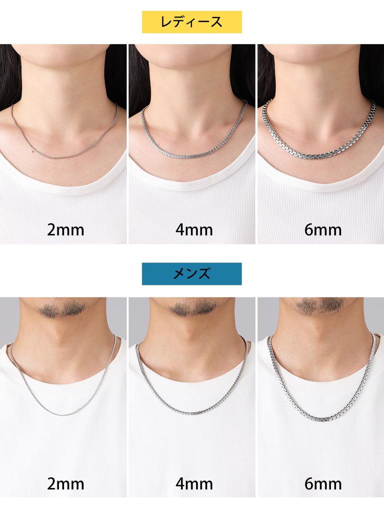 ChainsHouse Men's Necklace, Chain Only, Surgical Stainless Steel, Silver, Hypoallergenic, Rust-Resistant, 55cm Long, 4mm Wide