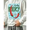 Men'S Graphic Print Crew Neck Sweatshirt With Red Chili Pepper Illustration, Loose Fit, For Streetwear And Outdoor Wear.