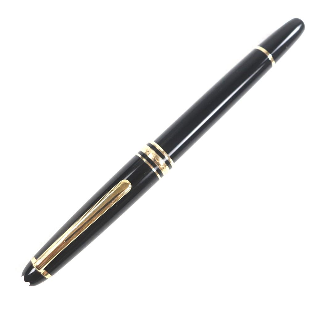 Great MONTBLANC Fountain Pen Meisterstck White Star Black Gold 14K Mens Used