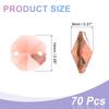 uxcell 70pcs 14mm Crystal Octagon Beads, 2-Hole Glass Suncatcher Beads, Chandler Prism Parts, Pendants for Home DIY Arts and Crafts, Light Red