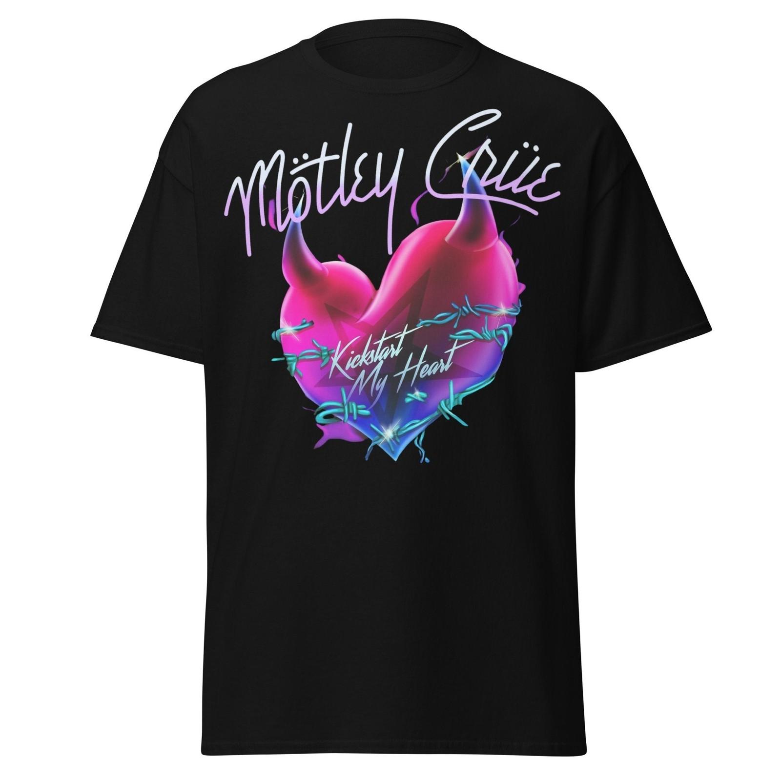 Stakes Motley Crue Kickstart Jumbo Print T-shirt T-Shirt Black New M