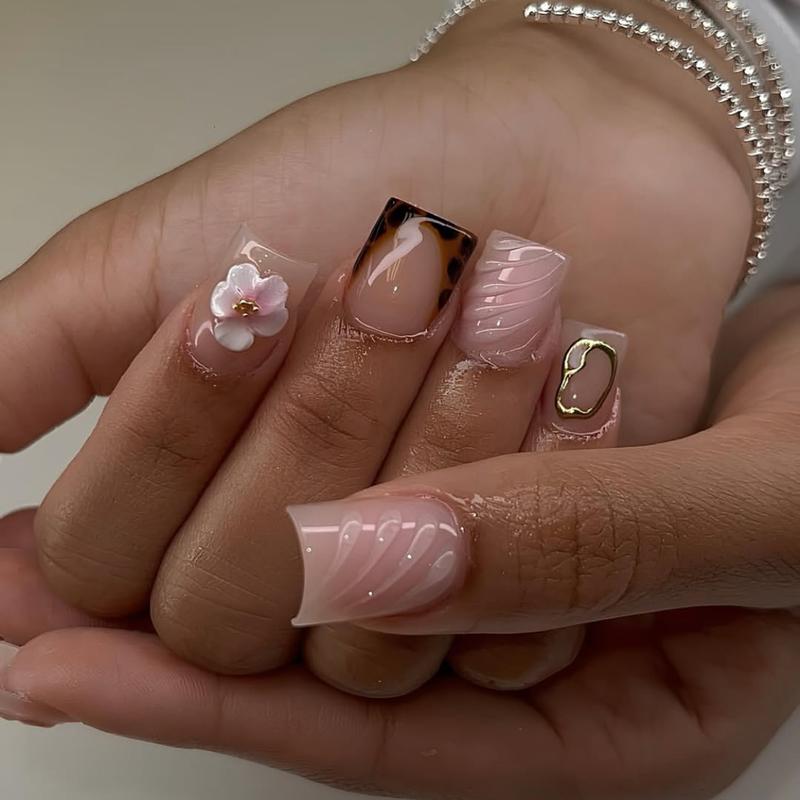 INS Hot Selling Accept Customization Duck Shape Artificial Fingernails Manicure False Nails with Glue Stickers Press on Nails