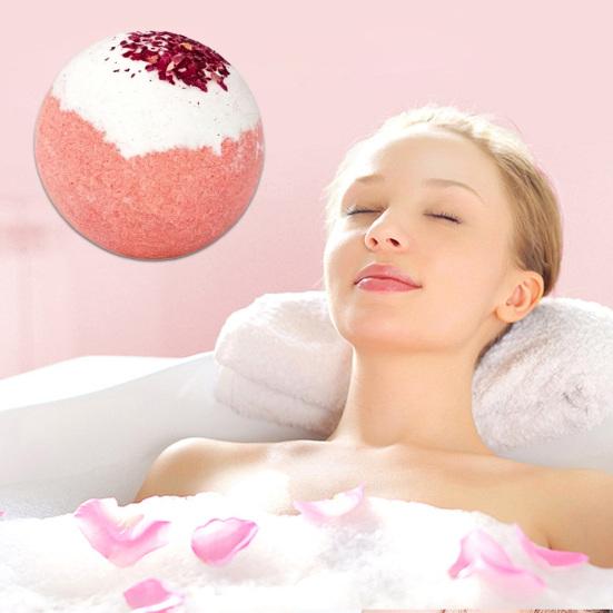 100G Dried Flowers Salt Bath Bombs Rose Chamomile Lavender Ocean Essential Oils Fizzies Ball Dry Skin Moisturizing Aromatherapy Shower