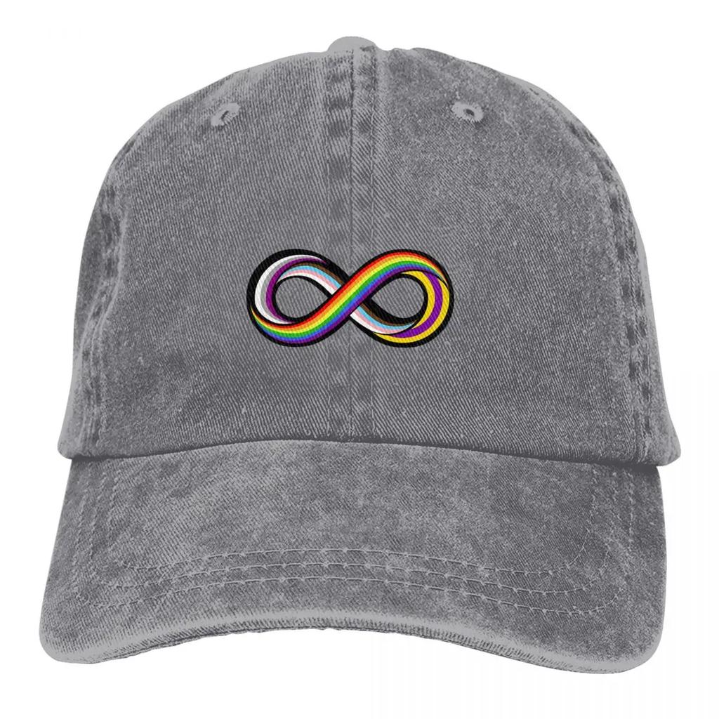 Washed Mens Baseball Cap Infinite Pride Trucker Snapback Caps Dad Hat LGBT Golf Hats
