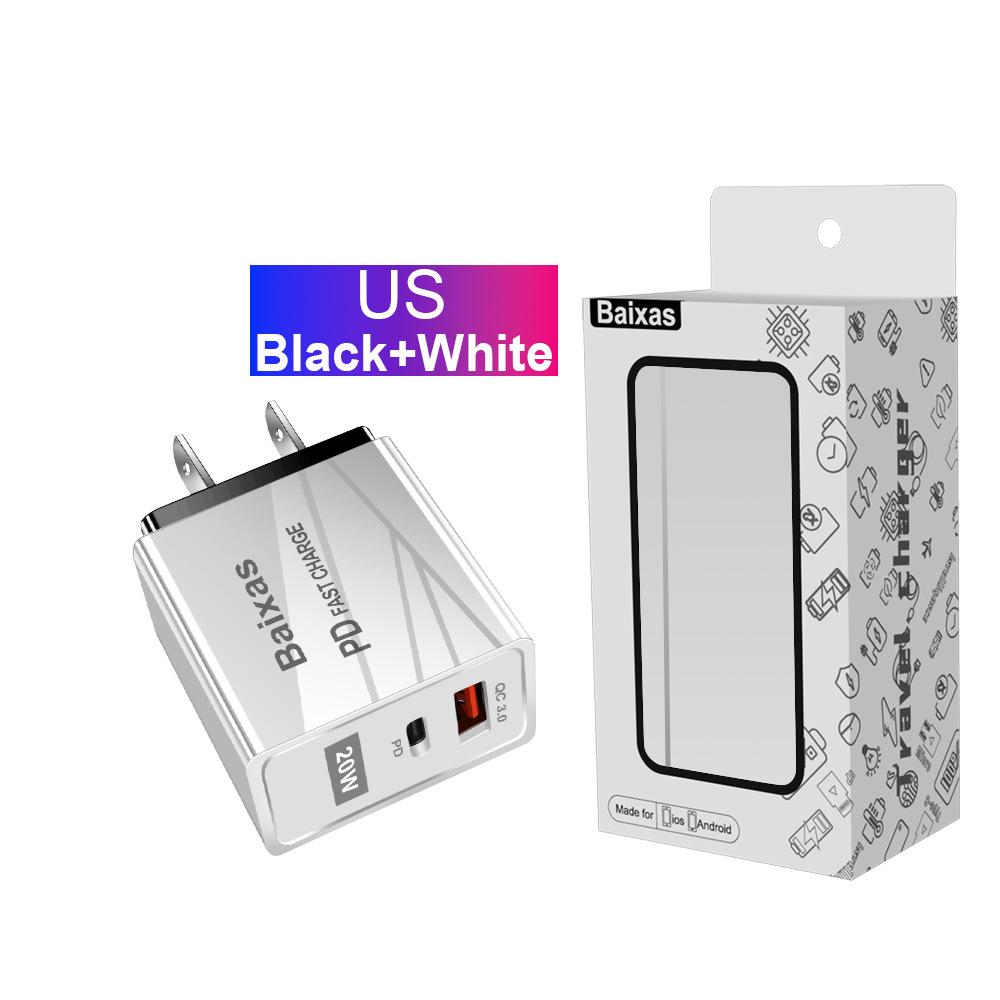 EU Standard QC3.0+PD Travel Charger with Fast Charging USB Ports (5V/9V/12V) - Compatible with EU, UK, AU
